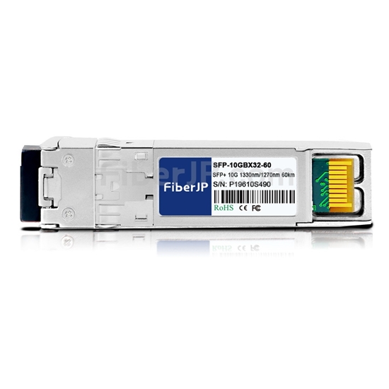 Cisco SFP-10G-BX60D-I対応互換 10GBASE-BX60-D SFP+モジュール（1330nm-TX/1270nm-RX 60km DOM）の画像