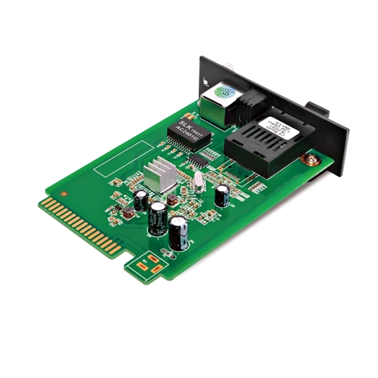 一元管理型カードタイプ ギガビットイーサネットメディアコンバーター（1x 10/100/1000Base-T RJ45～1x 1000Base-X SC/LC/FC/ST、デュアルファイバ、850nm 550m）の画像