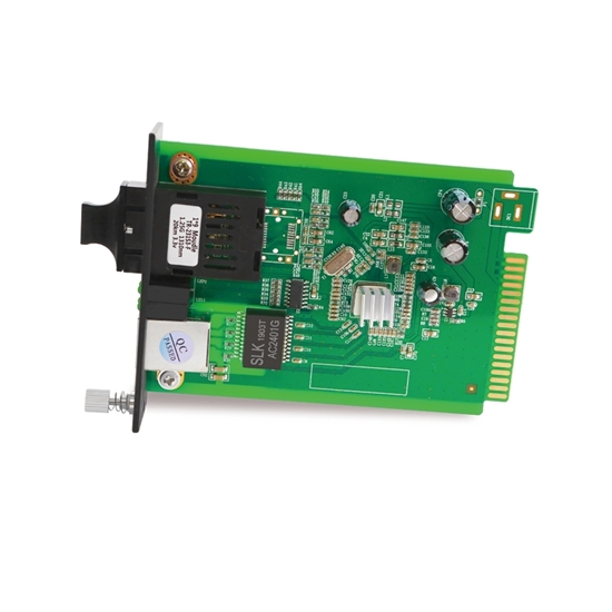 一元管理型カードタイプ ギガビットイーサネットメディアコンバーター（1x 10/100/1000Base-T RJ45～1x 1000Base-X SC/LC/FC/ST、デュアルファイバ、850nm 550m）の画像