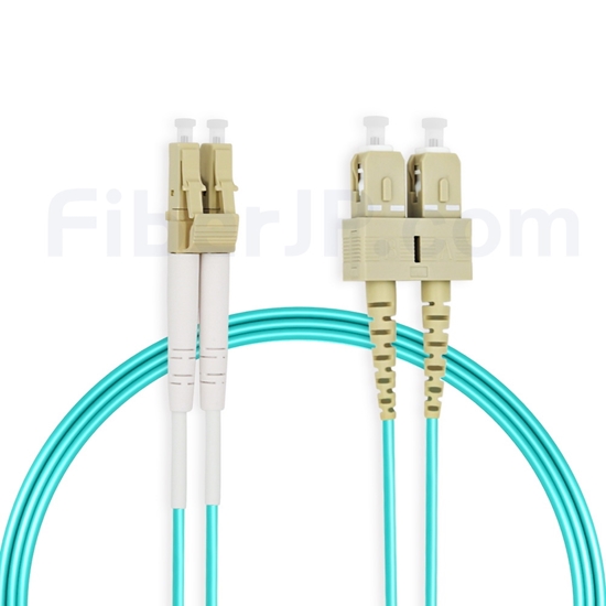 FiberJP: 5m OM3マルチモードLC光パッチケーブル｜LC/UPC-SC/UPC
