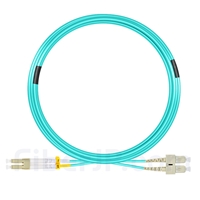 15m LC/UPC-SC/UPC デュプレックス マルチモード 光パッチケーブル（2.0mm LSZH OM4）