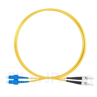 1m SC/UPC-ST/UPC デュプレックス シングルモード 光パッチケーブル（2.0mm PVC/OFNR OS2）