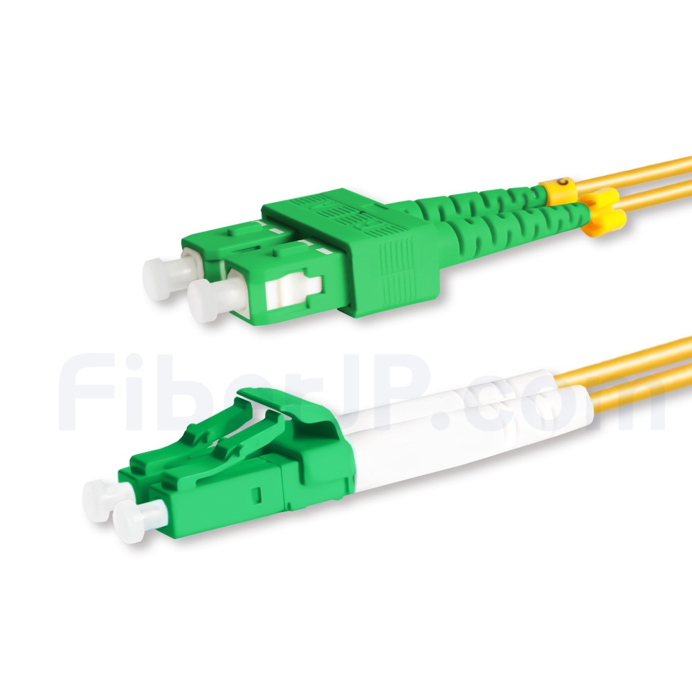 FiberJP: 30m LC/APC-SC/APC デュプレックス シングルモード 光パッチケーブル（3.0mm PVC/OFNR 9/125)