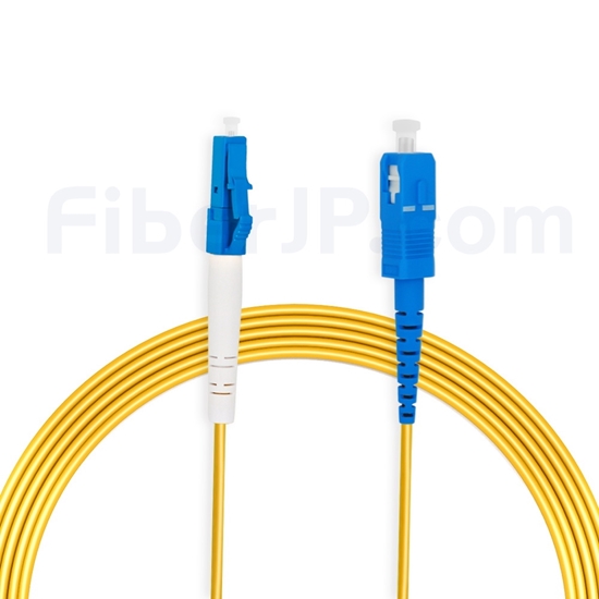 15m LC/UPC-SC/UPC シンプレックス シングルモード 光パッチケーブル（2.0mm PVC/OFNR OS2）の画像