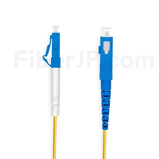 15m LC/UPC-SC/UPC シンプレックス シングルモード 光パッチケーブル（2.0mm PVC/OFNR OS2）の画像