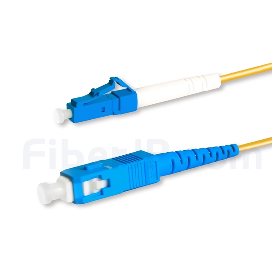 15m LC/UPC-SC/UPC シンプレックス シングルモード 光パッチケーブル（2.0mm PVC/OFNR OS2）の画像