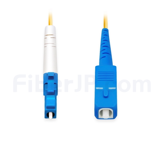 15m LC/UPC-SC/UPC シンプレックス シングルモード 光パッチケーブル（2.0mm PVC/OFNR OS2）の画像