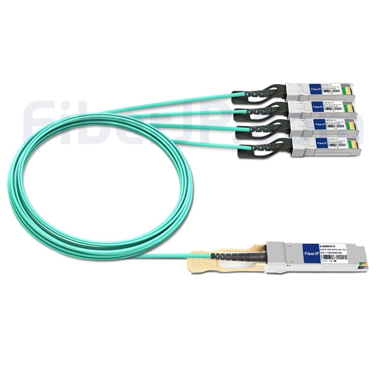 10m 汎用 対応互換 100G QSFP28/4x25G SFP28ブレイクアウトアクティブオプティカルケーブル（AOC）の画像