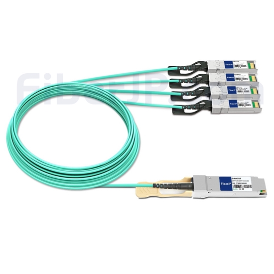 FiberJP: 25m 汎用 対応互換 40G QSFP+/4x10G SFP+ブレイクアウト