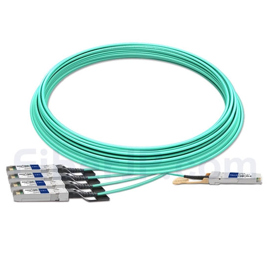 FiberJP: 25m 汎用 対応互換 40G QSFP+/4x10G SFP+ブレイクアウト