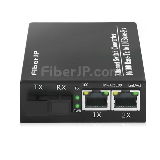 1x 10/100Base-T RJ45 vers 2x 100Base-X SFP Rainure SC アン