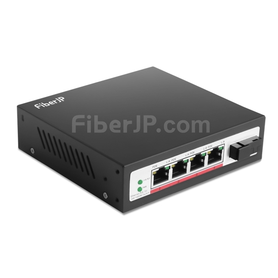 4x 10/100Base-T RJ45 ~ 1x 100Base-X SFP インターフェース SCアンマネージドPoEスイッチ,シングルファイバー, 1310nm/1550nm 20kmの画像