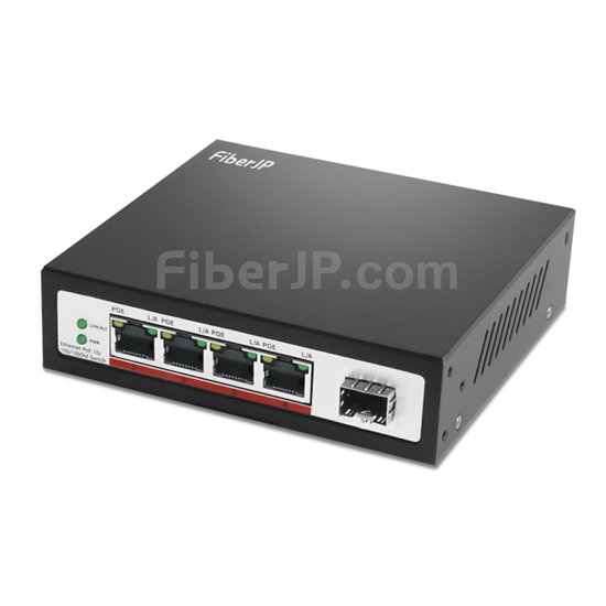 4x 10/100/1000Base-T RJ45 ~ 1x 1000Base-X SFP アンマネージドPoE