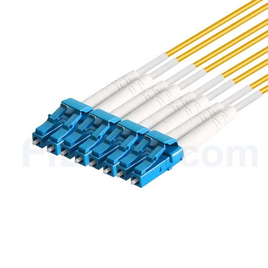 FiberJP: 1m MPO Female to 4 LC UPC Duplex 8 Fibers Type B LSZH OS2