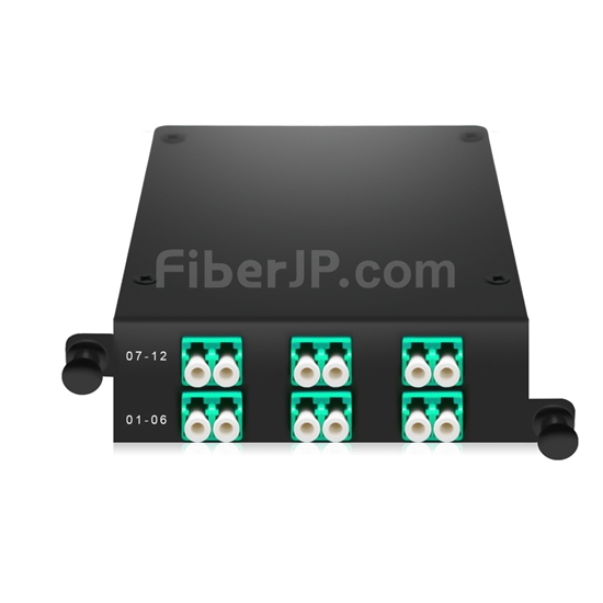 12芯 タイプAF OM3 マルチモード FHD MPOカセット（12個MPO-6x LCデュプレックス）の画像